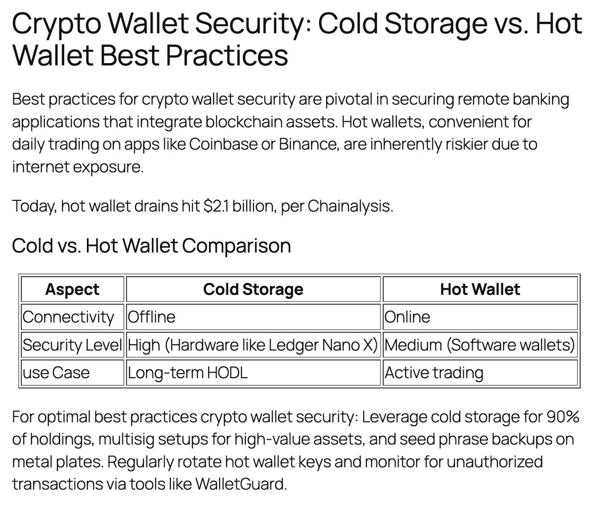 Cold vs. Hot Wallet — auto-generated comparison table