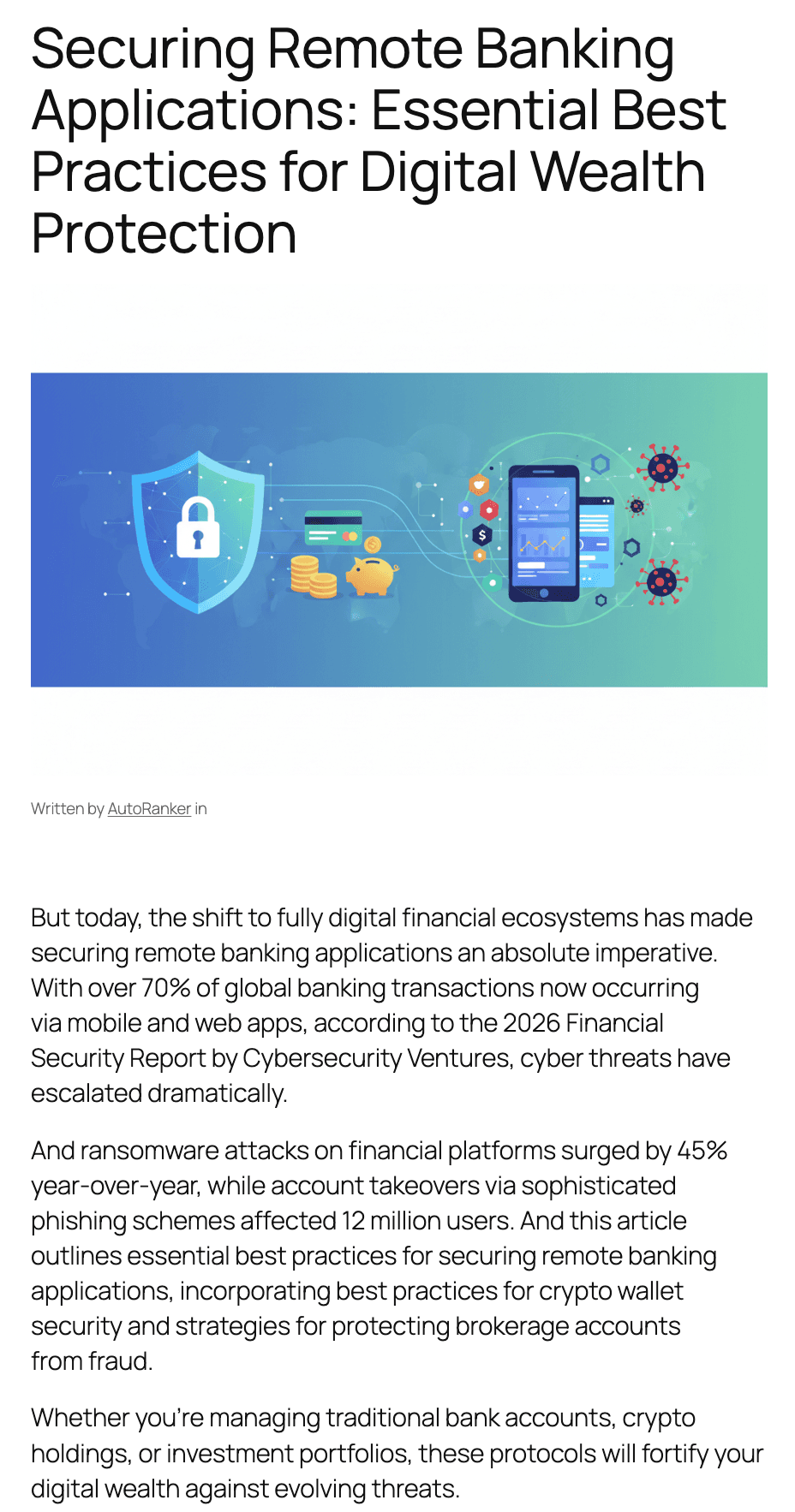 Securing Remote Banking Apps: Best Practices for Digital Wealth Protection