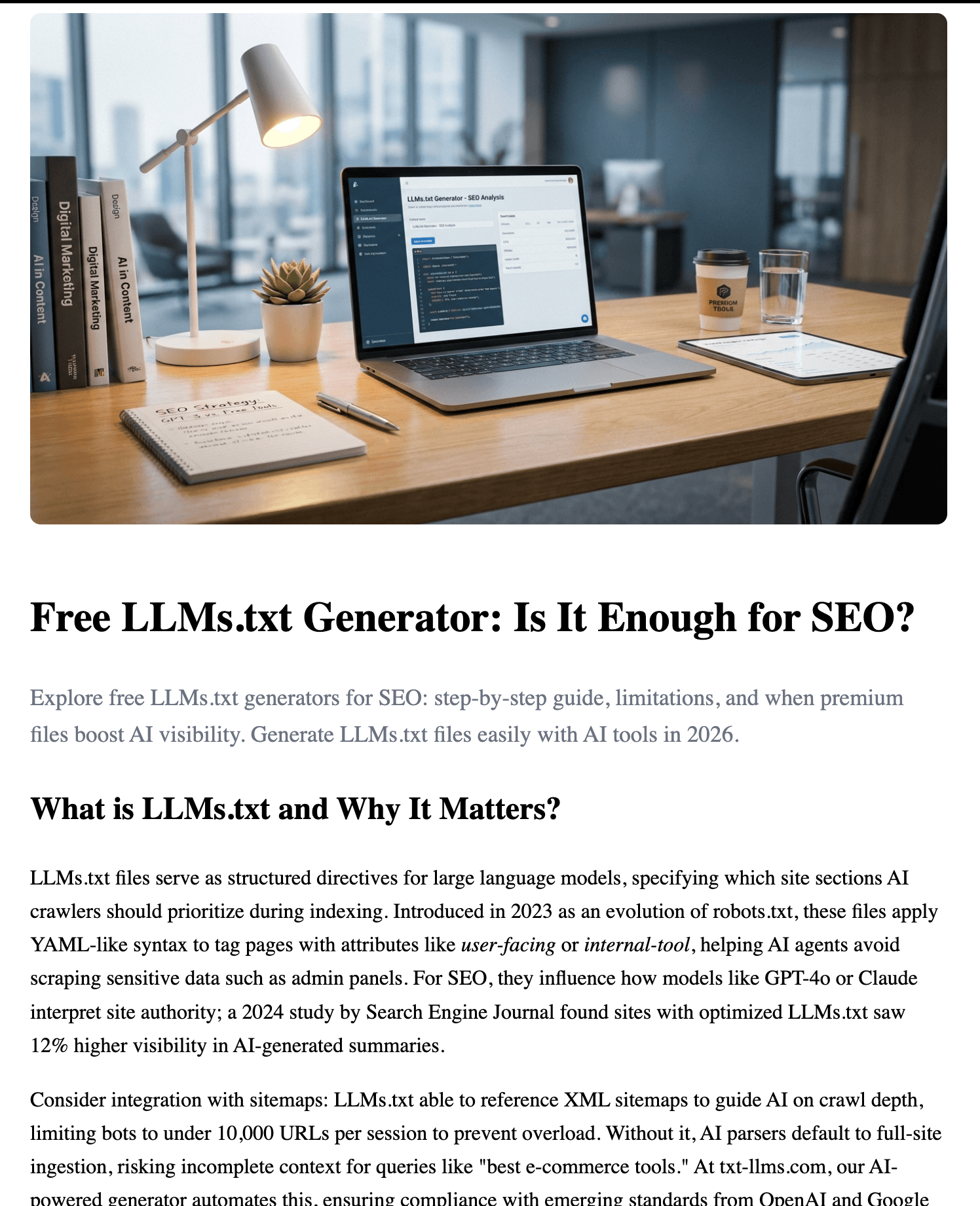 Free LLMs.txt Generator: Is It Enough for SEO?